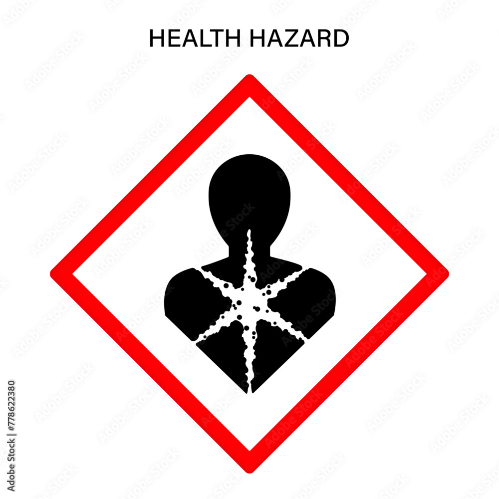 Wall mural Health hazard warning sign vector. Globally harmonized system hazard pictograms symbol. Warning symbol GHS icon.