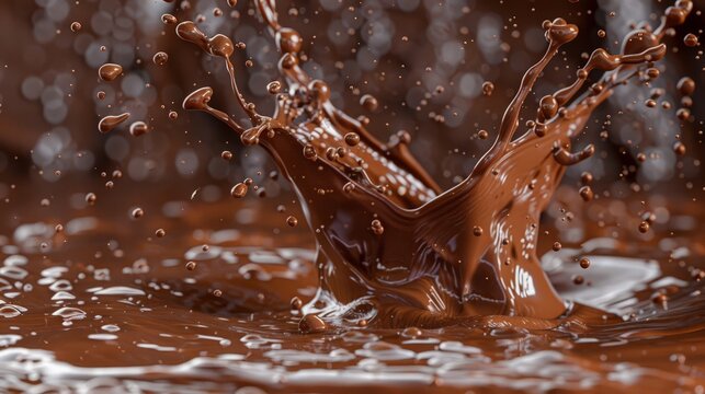 Splashing of the foundation or chocolate