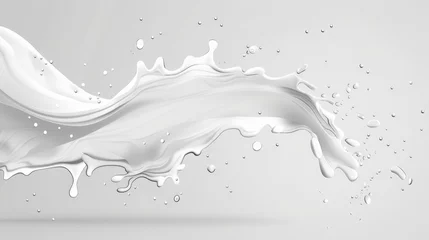  White wave along with drips and splashes. illustration. Can be use for your design. Great for imaging milk, © chanidapa