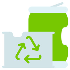 Recycle can icon with flat style. Suitable for website design, logo, app and UI.