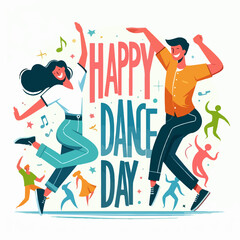 Obraz premium Vector image of people celebrating dance day