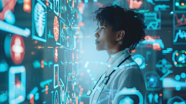 a person surrounded by a variety of insurance plans. different icons and symbol. importance of informed decision-making in securing suitable healthcare protection. generative AI