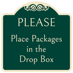 Obraz premium Package delivery sign place packages in the drop box