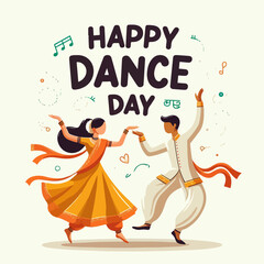 Fototapeta na wymiar Vector image of people celebrating dance day
