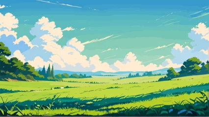  Relaxing Meadow View Vector Illustration © Mulyadi Lim