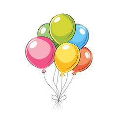 Bright colored balloons, vector