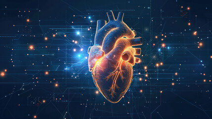 Computer Generated Human Heart - obrazy, fototapety, plakaty