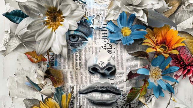 Whispers of Nature: A Floral Tapestry Over Words, Uniting Text with Texture.