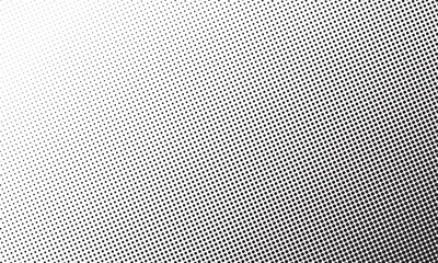 Dotted gradient vector pattern illustration, white and black halftone polka background. Horizontal seamless circle dotted lines, monochrome dots texture backdrop, retro pop art effect halftone. - obrazy, fototapety, plakaty