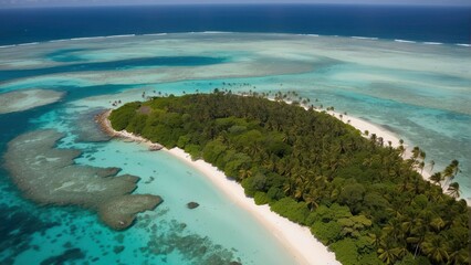 Aerial view of a tropical island paradise