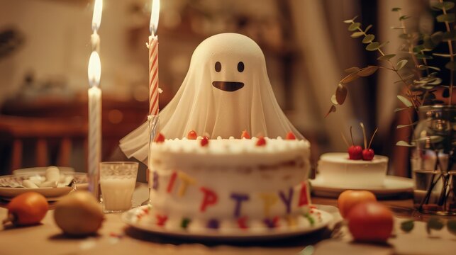 A ghostly visitor crashes the birthday party, sending chills down the spines of the unsuspecting guests.
