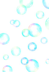 背景素材_水彩_シャボン玉_青