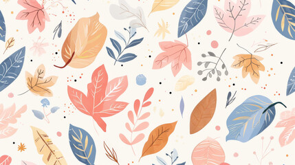 Illustration Aesthetic Background Hand Drawn Floral Leaf