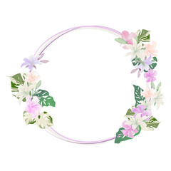 Fototapeta premium Beautiful decorative flower frame banner on transparency background