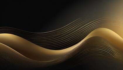 vector wave lines smooth flowing dynamic gold gradient light isolated on black background for concept of luxury technology digital communication science music
