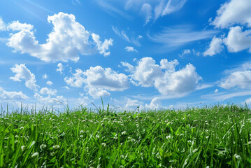 Obraz premium grassland against the blue sky 