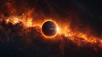 Space Exploration mission capturing a Solar Eclipse
