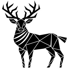 deer minimalist abstract on white background- vector illustration