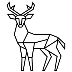 deer minimalist abstract on white background- vector illustration