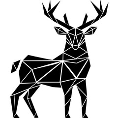 deer minimalist abstract on white background- vector illustration