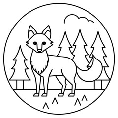 wolf in forest -Vector illustration
