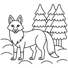 wolf in forest -Vector illustration