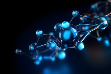 Captivating D of a Futuristic Blue Molecular Model Showcasing the Intricate Beauty of Science and Technology