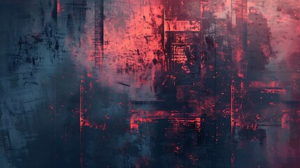 Grunge Tech background old with abstract red dark blue color