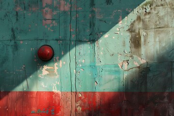 Old painted wall with flag of Poland. National flag on grunge background. Ai generated.