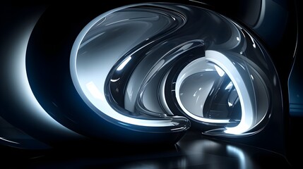 Futuristic Architectural Tunnel Simplicity and Cryptic D Geometry