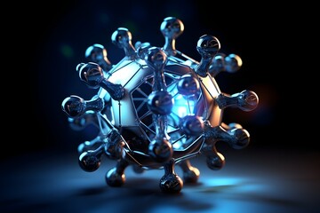 Futuristic Biotechnology and Nanotechnology Concepts Depicted in Molecular Particle Visualization
