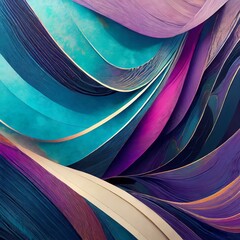 abstract background with lines.an abstract wallpaper inspired by the interplay of light and shadow, incorporating shades of purple, navy blue, and cyan, with abstract lines and forms that evoke a sens - obrazy, fototapety, plakaty