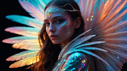 Whispers of the Cosmos Enigma of the Iridescent Slime Enchantress