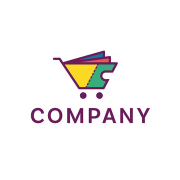 Coupon minimal modern symbol ticket market logo