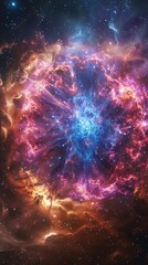 Supernova explosion captured by a space telescope vibrant colors
