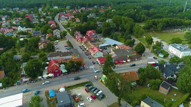 Beautiful Landscape Main Street Stegna Aerial View Poland