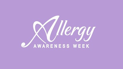 Allergy Awareness Week Text Animation. Great for Allergy Awareness Week Celebrations with transparent background, for banner, social media feed wallpaper stories