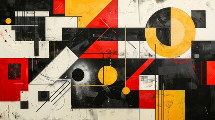 Artwork featuring bold geometric shapes