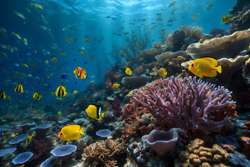 Obraz premium The symphony of underwater coral reefs and fishes