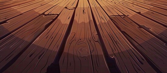 A closeup of a hardwood plank floor with a shadow creating a beautiful pattern. The wood stain adds tints and shades to the flooring, making it perfect for any event