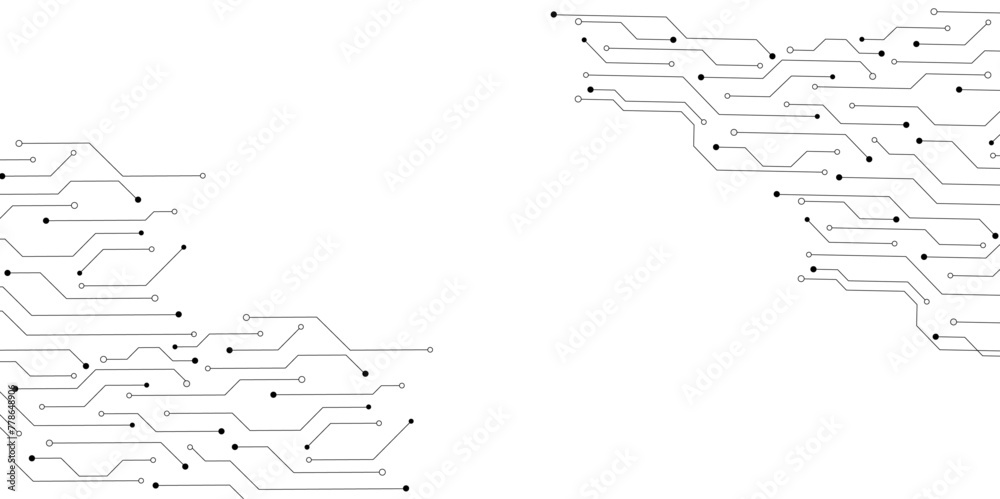 Leinwandbilder abstract background electronic printed circuit board, with dot and connection line.