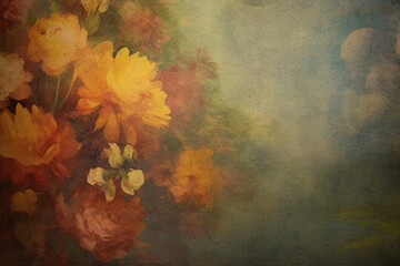 Obraz na płótnie Canvas Warm bouquet of flowers with a hazy backdrop