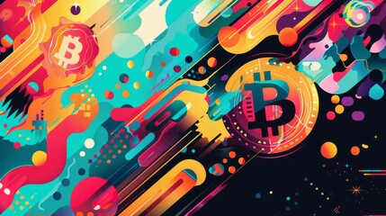 cryptocurrency illustration colorful