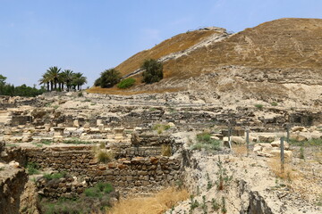 05 06 2022 Haifa Israel. In the Beit She'an National Park, after the earthquake, the ruins of an ancient Roman city were preserved.
