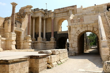 05 06 2022 Haifa Israel. In the Beit She'an National Park, after the earthquake, the ruins of an...