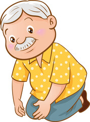 Elderly seniors old people character