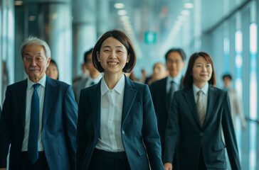 Future Leaders: Young Asian Businesswoman Leading corporate team with Confidence and Smile
