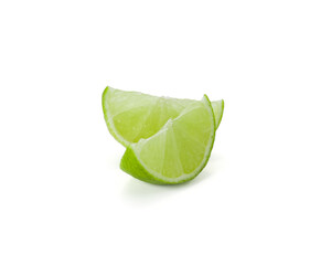 Lime isolated on white background. Lemon fruit Clipping Path. 