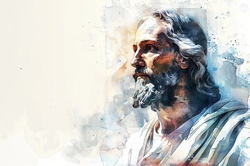 Water color portrait of Jesus 