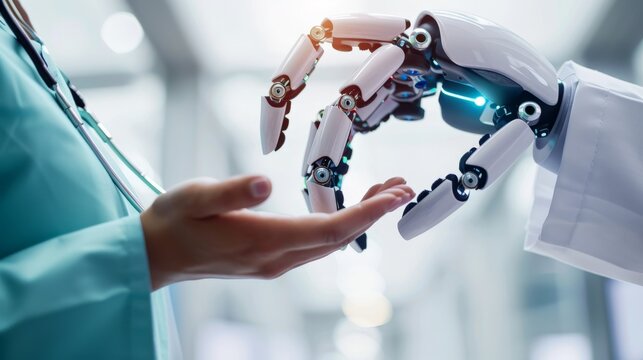 Patients interact with AI-driven health bots for initial symptoms assessment before meeting with a doctor.